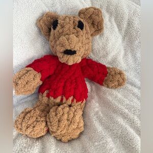 Cozy Brown Teddy Bear with Red Sweater. “Winnie the Pooh”